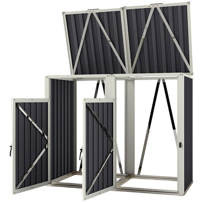 Remise à ordures double verrouillable — Gris foncé
