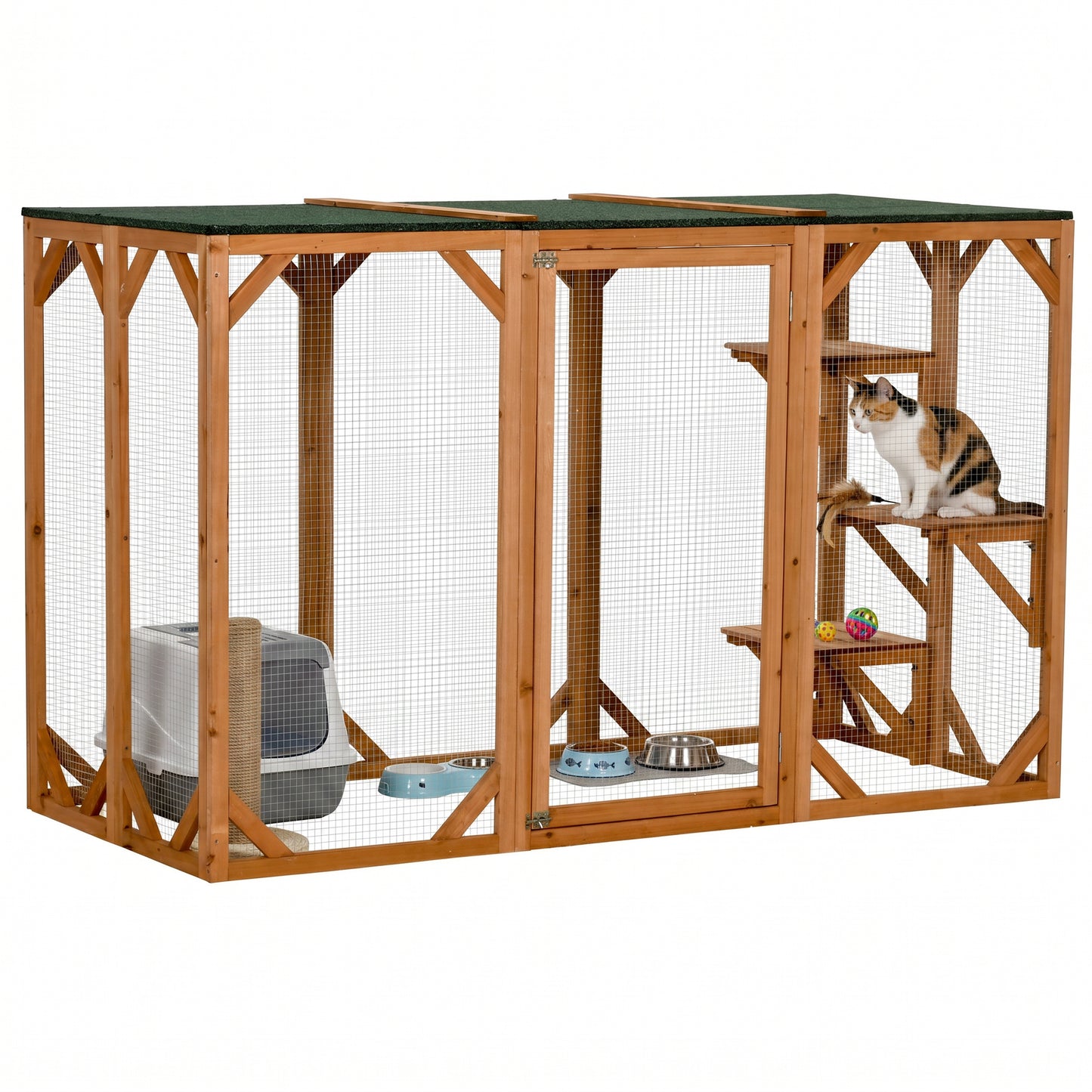 Enclos extérieur pour chat multi-niveaux 180 cm