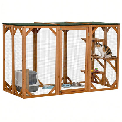 Enclos extérieur pour chat multi-niveaux 180 cm