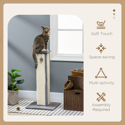 Grand griffoir pour chat en sisal avec balle suspendue