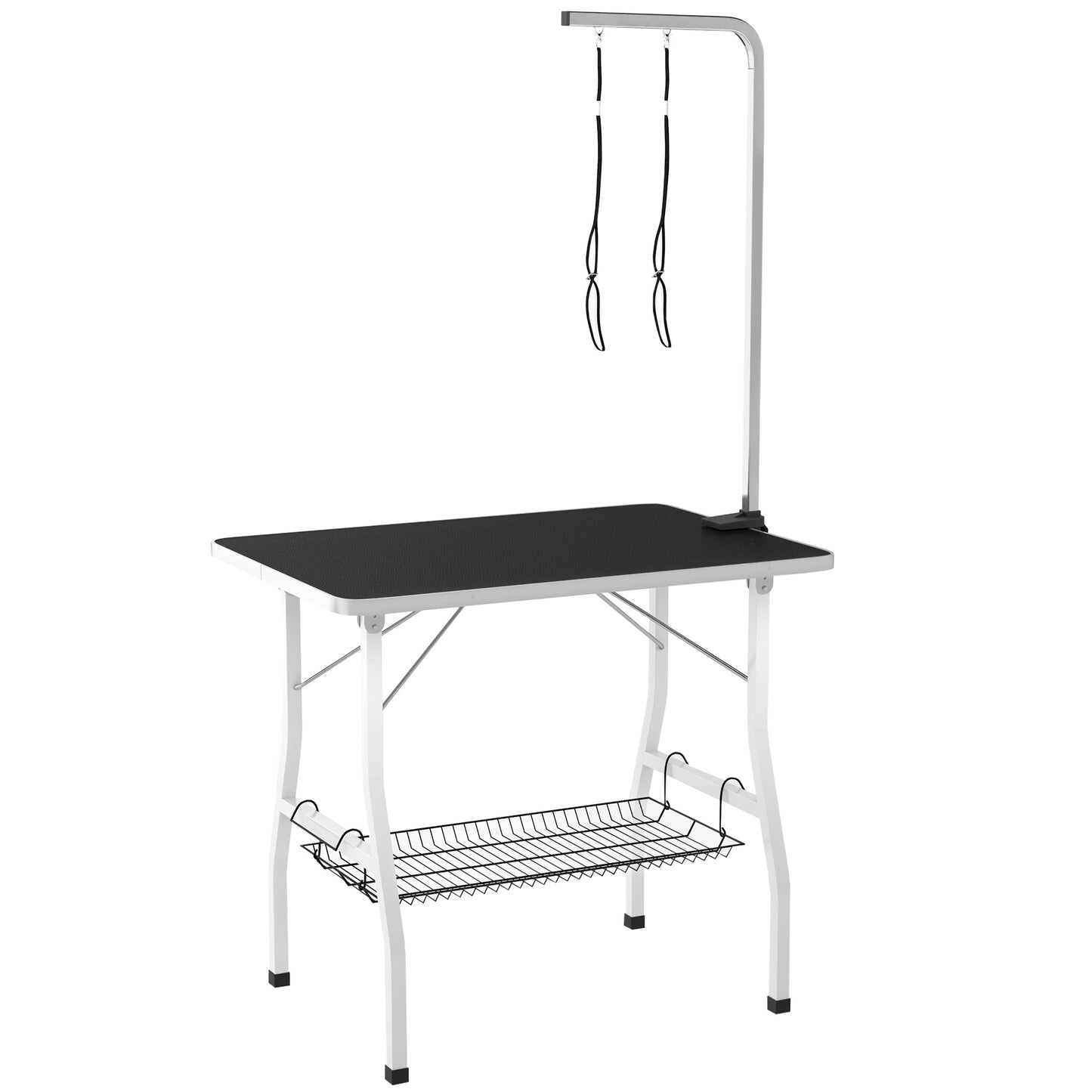 Table toilettage chien bras ajustable plateau caoutchouc