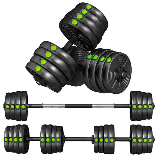 Ensemble haltères et barre 2-en-1 ajustable 30 kg