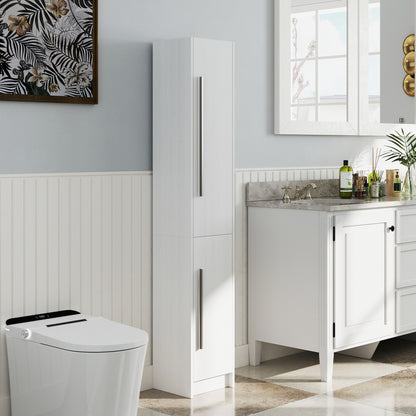 Armoire de salle de bain haute avec tablettes ajustables