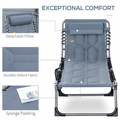 Chaise longue pliante extérieure dossier ajustable 5 positions