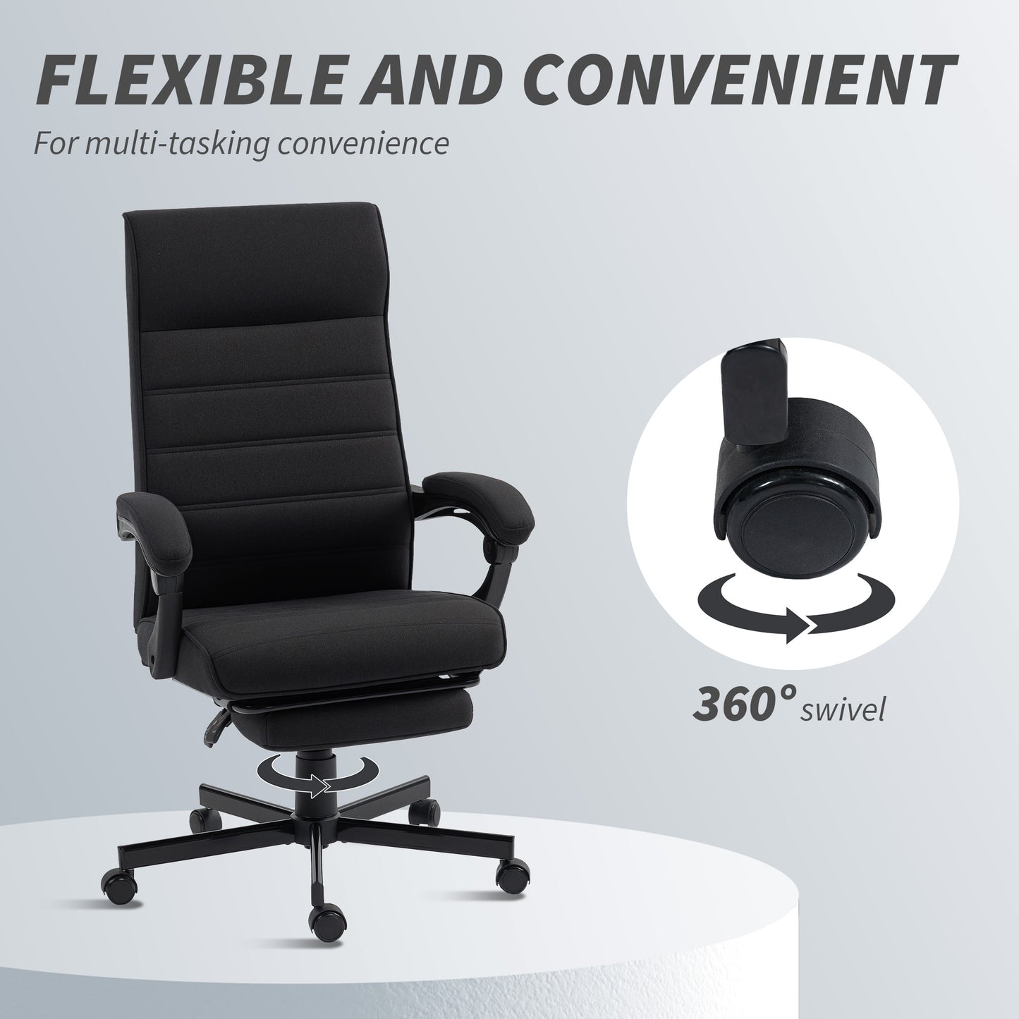 Chaise de bureau dossier haut inclinable avec repose-pieds