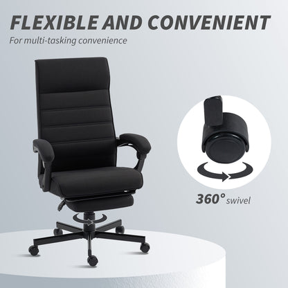 Chaise de bureau dossier haut inclinable avec repose-pieds