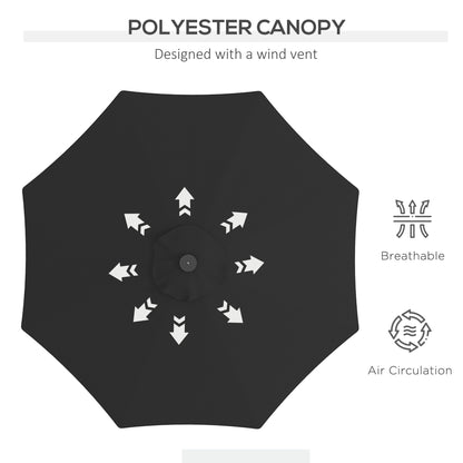 Parasol de patio solaire 24 DEL inclinable