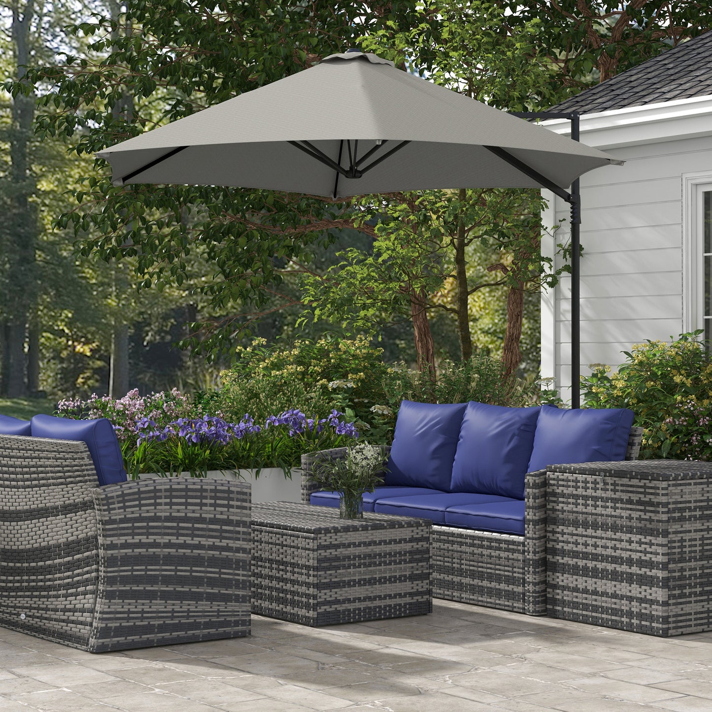 Parasol déporté cantilever 8,5 pieds avec base