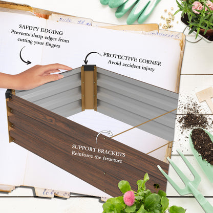 Bac surélevé galvanisé 8'x2'x1' pour jardin