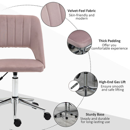 Chaise de bureau mi-hauteur velours forme festonnée pivotante