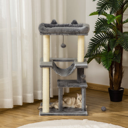 Tour à chat multi-niveaux 99 cm — Gris