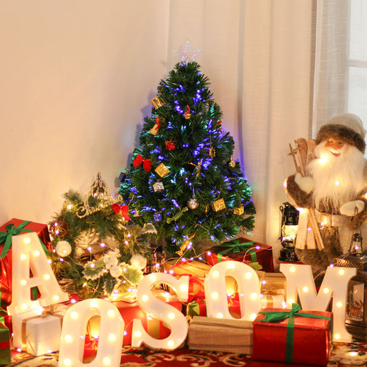 Sapin de Noël artificiel préclairé 2,5 pi fibre optique