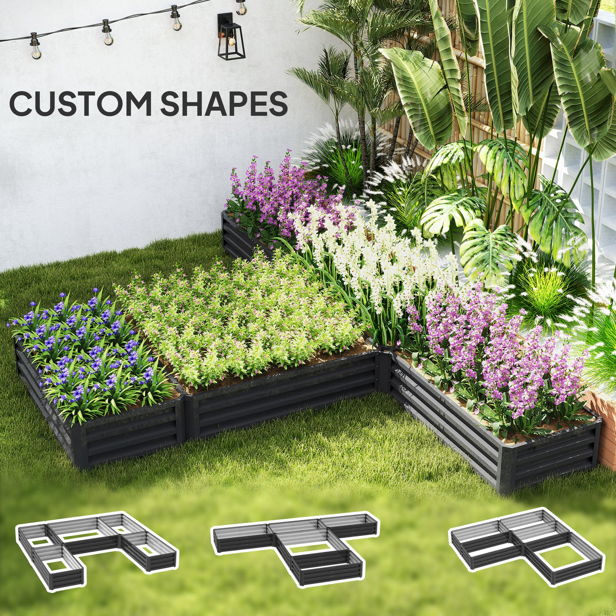 Jardinières surélevées en acier ensemble de 5