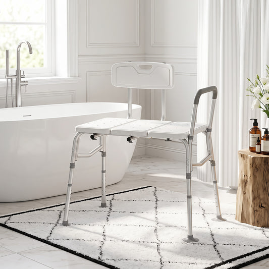 Banc de transfert de baignoire avec dossier et bras