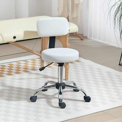 Tabouret roulant réglable avec dossier