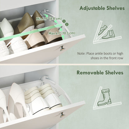 Armoire à chaussures étroite 4 tiroirs — 24 à 32 paires