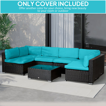 Housses de coussins de sofa en rotin 14 pièces