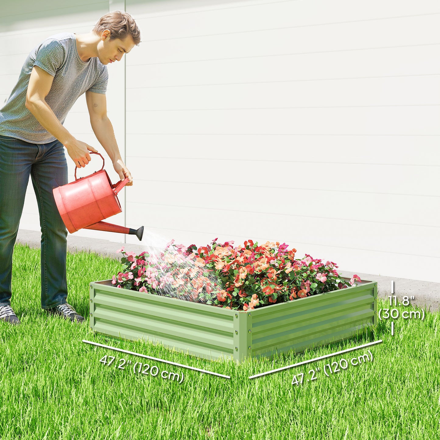 Jardinière surélevée acier galvanisé 120x120x30cm