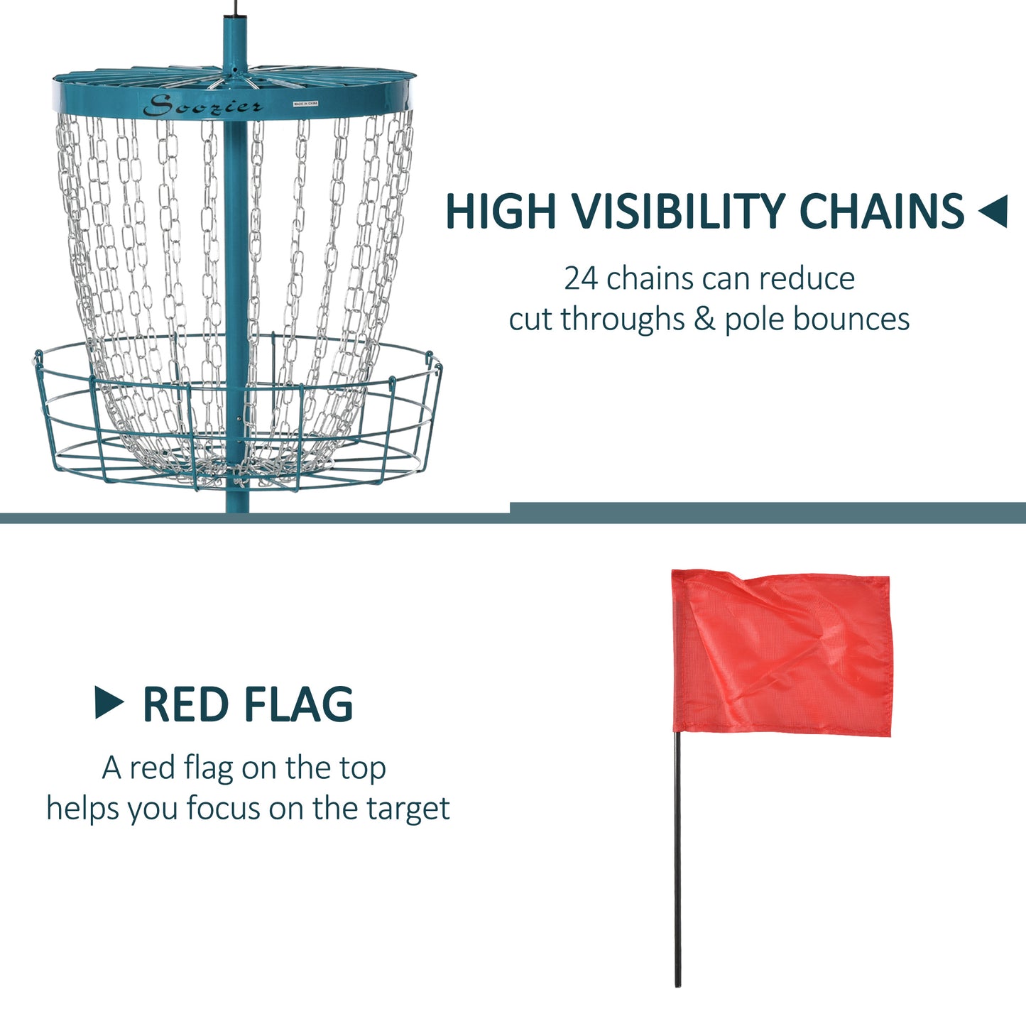 Panier de disc golf portable 24 chaînes avec sac