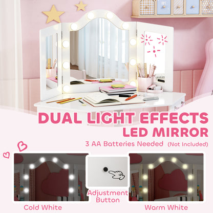 Coiffeuse pour enfants avec miroir et lumieres
