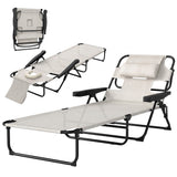 Chaise longue pliante avec dossier inclinable