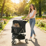 Poussette chien 3 roues pliable avec auvent réglable