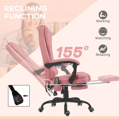 Chaise de bureau massante inclinable avec repose-pieds