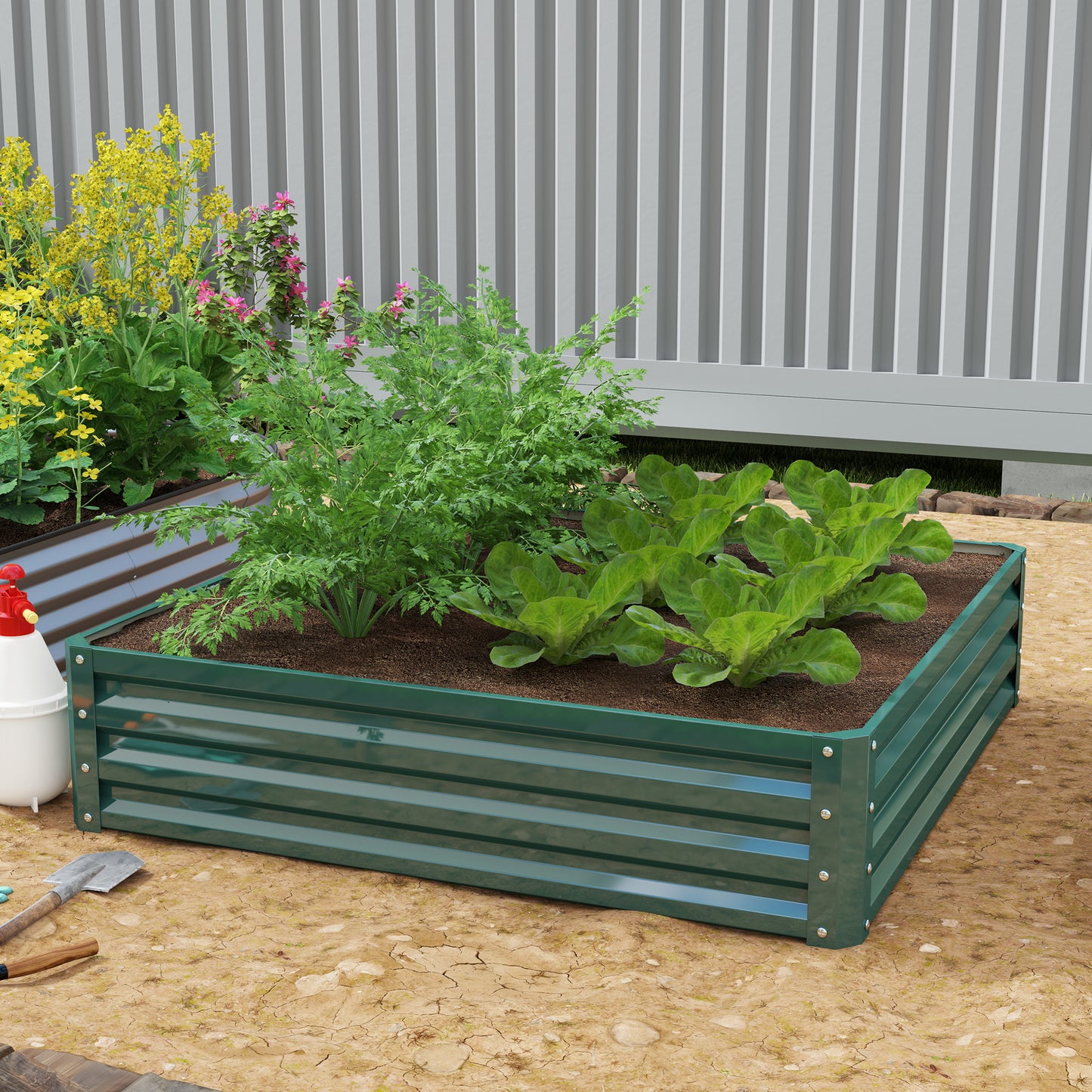 Jardinière surélevée acier galvanisé 120x120x30cm