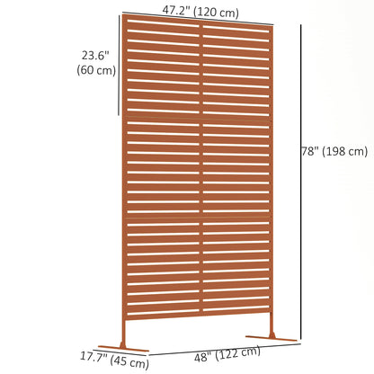 Outsunny Decorative Outdoor Screen - Black Metal Space Divider