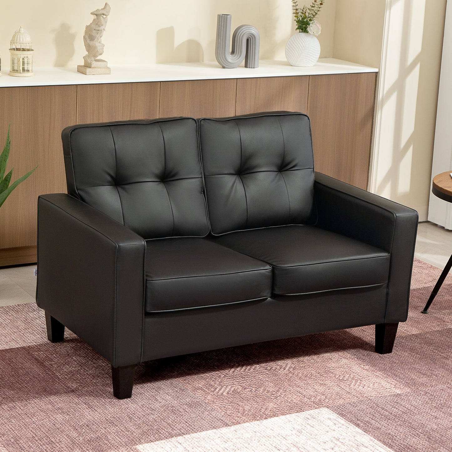 Causeuse 2 places cuir synthétique 130 cm