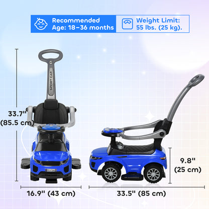 Voiture porteur pousseur 3 en 1 pour tout-petits