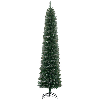 Sapin de Noël crayon enneigé 180 cm
