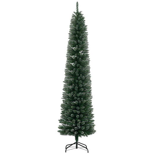 Sapin de Noël crayon enneigé 180 cm