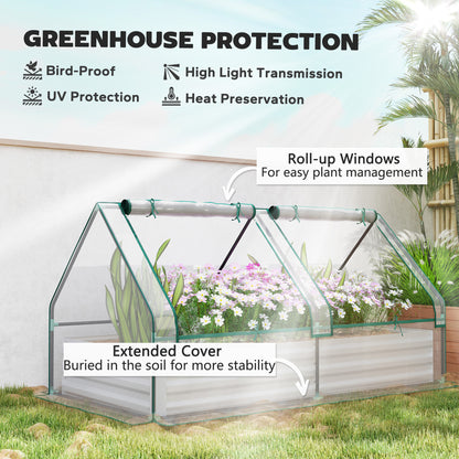 Jardinière surélevée 2-en-1 avec mini-serre