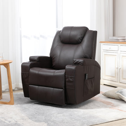 Fauteuil inclinable de massage pivotant en similicuir