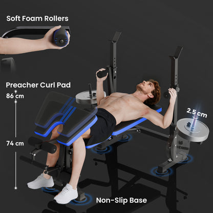 Banc d'haltérophilie multifonction ajustable
