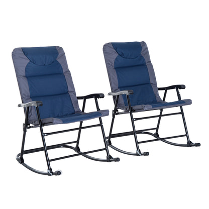 Ensemble 2 chaises berçantes rembourrées avec accoudoirs
