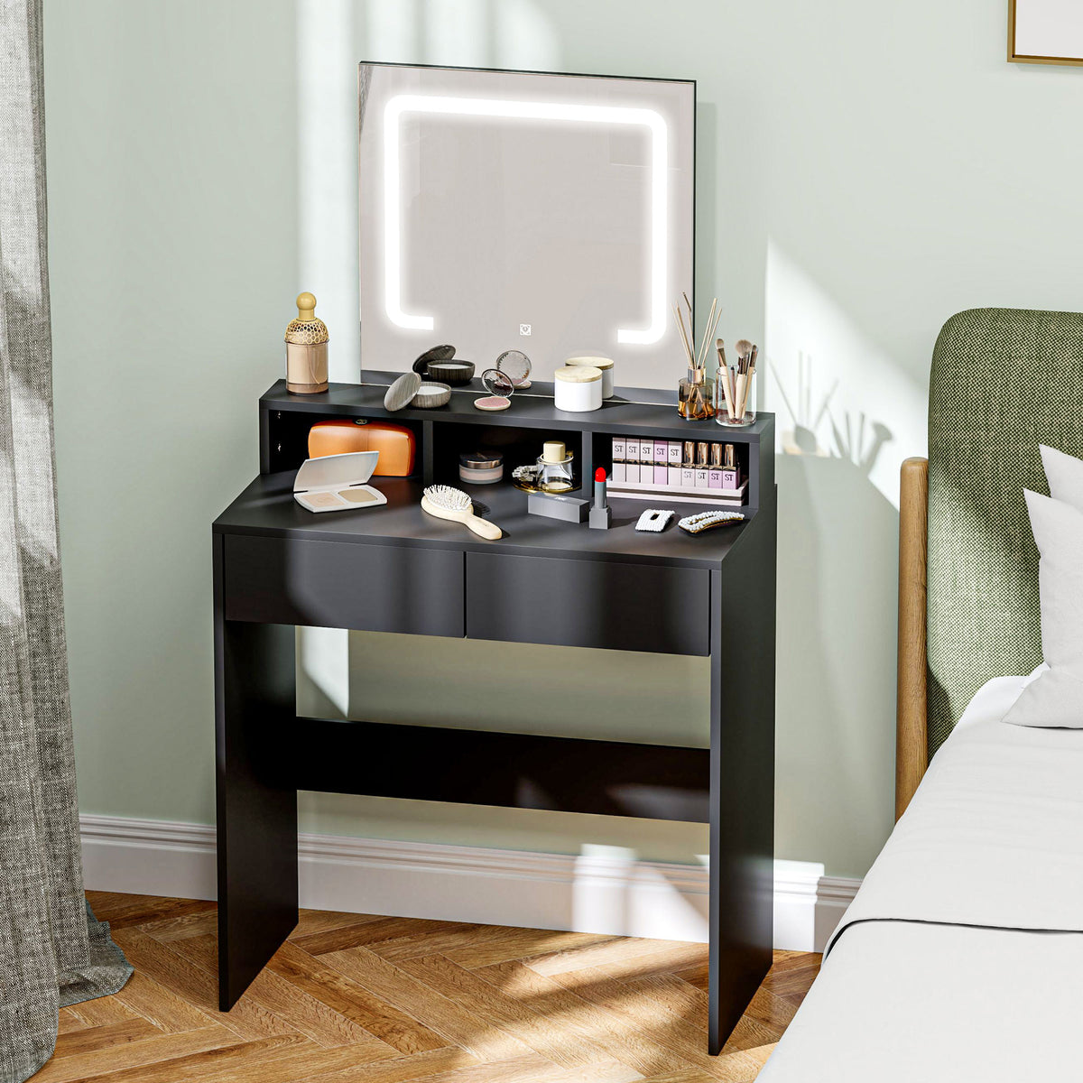 Coiffeuse avec miroir et rangement