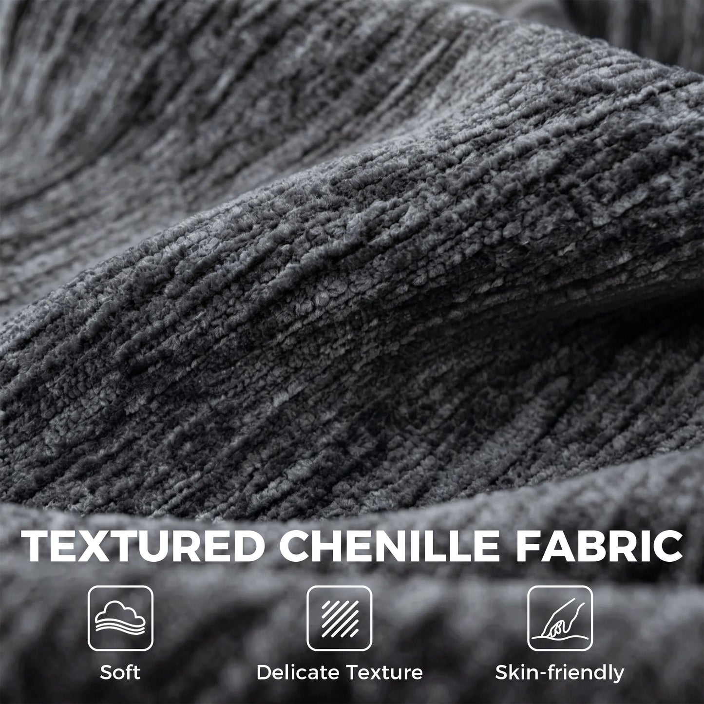 Sofa sectionnel modulaire en chenille avec méridienne — 3 places