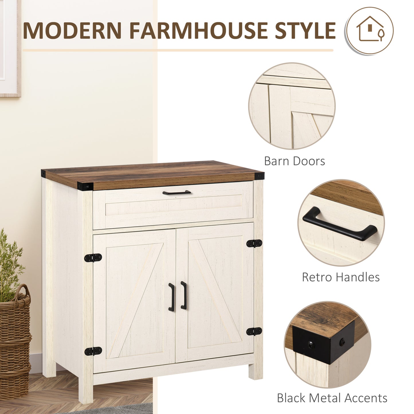 Armoire cuisine portes grange rustiques 2 portes