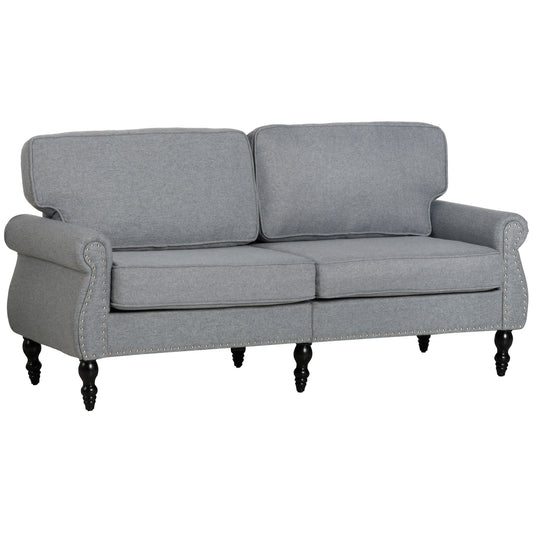 Sofa 2 places style traditionnel en lin