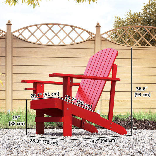Chaise Adirondack en bois avec porte-gobelet