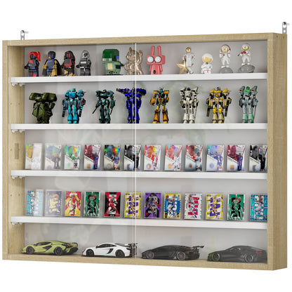 Vitrine murale 5 tablettes avec 2 portes en verre