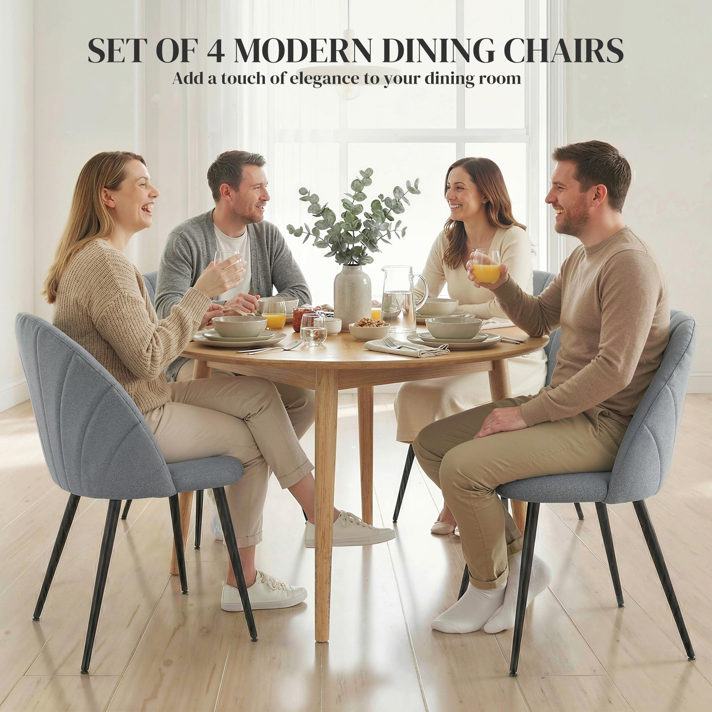 Chaises de salle à manger rembourrées ensemble de 4