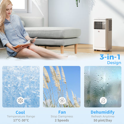 Climatiseur portable 8000 BTU avec déshumidificateur et télécommande