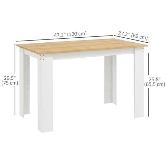 Table de Cuisine 119 cm pour 4-6 Personnes Aosom - Bois d'Ingénierie