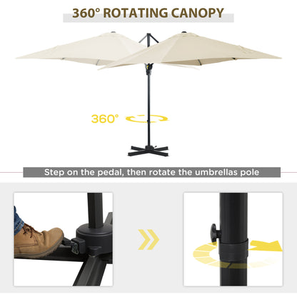 Parasol déporté carré 245 cm rotation 360°