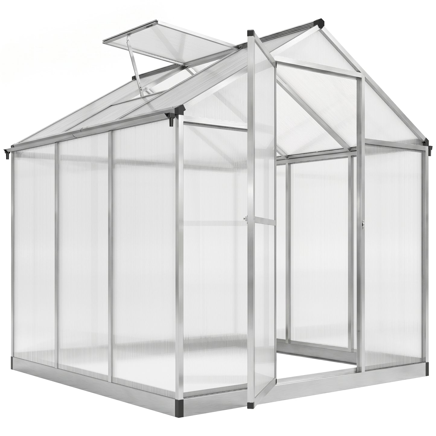  Greenhouse 183x189x195cm Polycarbonate Aluminum with Ventilation