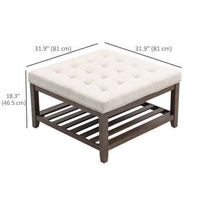 Table basse ottomane capitonnée avec rangement