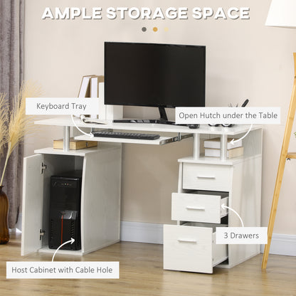 Bureau d'ordinateur avec tiroirs et tablette